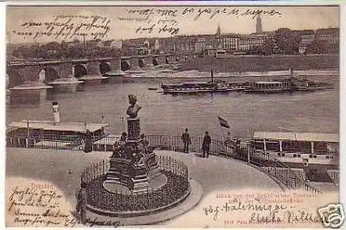 31799 Ak Dresden Blick nach der Augustusbrücke 1902