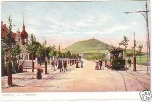 28227 Ak Görlitz Landeskrone Straßenbahn um 1910