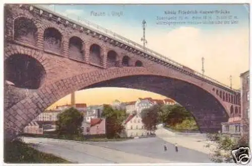 25905 Ak Plauen König-Friedrich-August-Brücke 1914