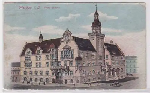 26168 Ak Werdau an der Pleiße in Sachsen, Neues Rathaus 1912