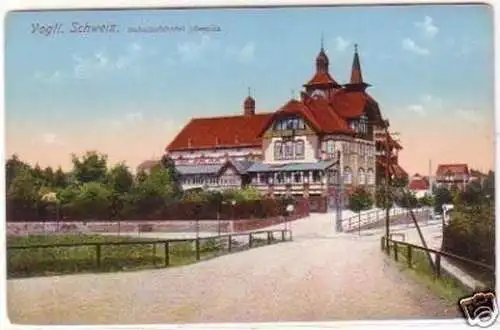 25732 Ak Jössnitz Bahnhofshotel Vogtland um 1920