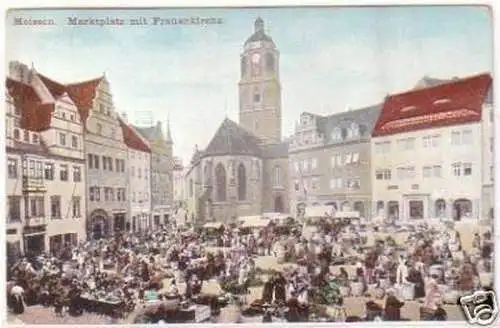 25867 Ak Meißen Marktplatz mit Frauenkirche um 1910