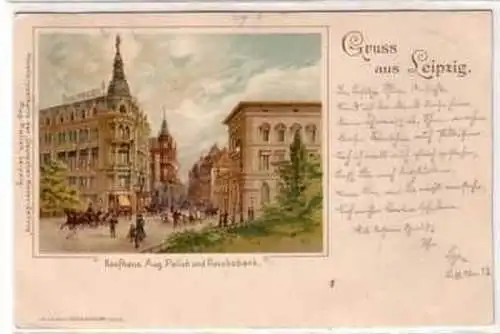 25095 Ak Gruß aus Leipzig Kaufhaus August Polich 1898