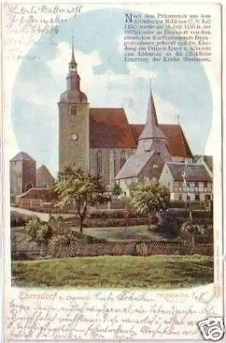 24739 Ak Ebersdorf bei Chemnitz Stiftskirche 1907