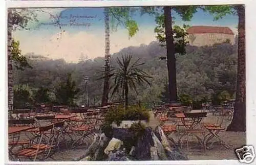 20023 Ak Blick vom Parkrestaurant auf Schloß Wolkenburg