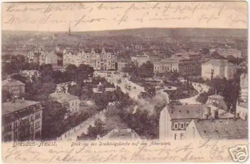 18462 Ak Dresden-Neustadt Blick auf d. Albertplatz 1906