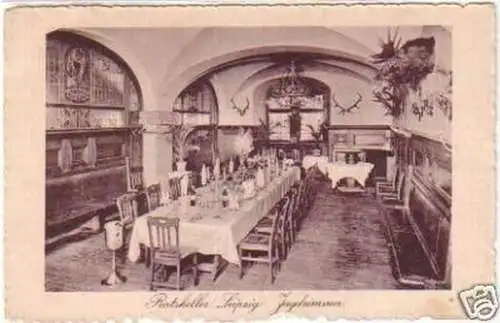 19617 Ak Ratskeller Leipzig Jagdzimmer 1917