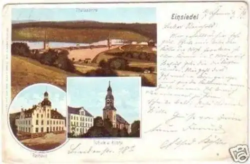 19643 Mehrbild Ak Einsiedel Schule usw. 1905