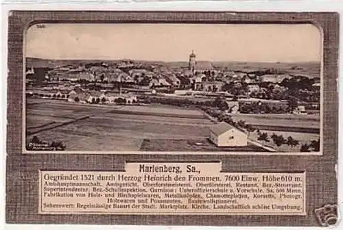 17532 Ak Marienberg in Sachsen Totalansicht um 1910