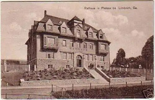 16179 Ak Rathaus in Pleissa bei Limbach in Sa. 1928