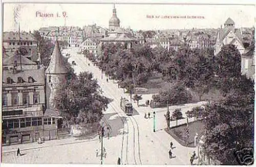 16207 AK Plauen Blick auf Lutherkirche 1909