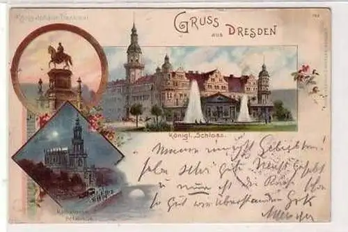 15016 Ak Lithographie Gruss aus Dresden 1902