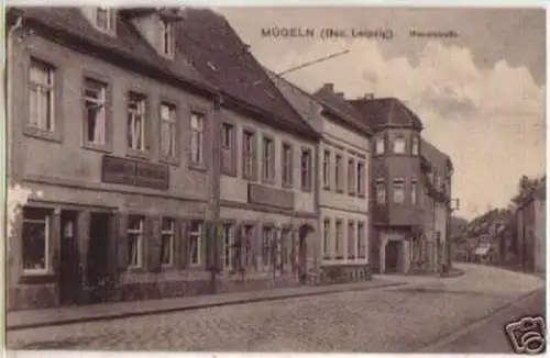 12996 Ak Mügeln (Bez. Leipzig) Hauptstrasse um 1915