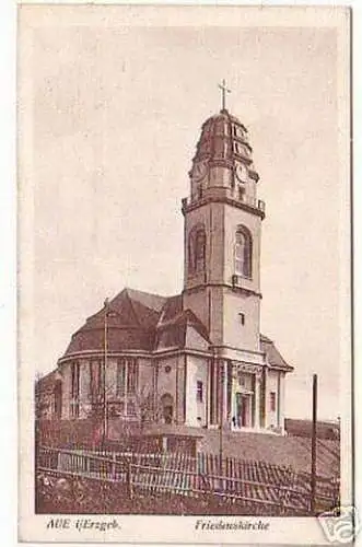 10170 Ak Aue im Erzgebirge Friedenskirche 1917