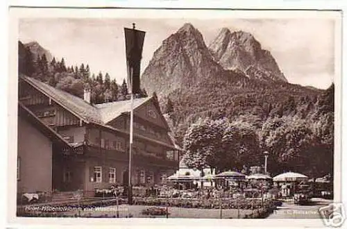 00339 Ak Hotel Höllentalklamm mit Waxensteine 1936