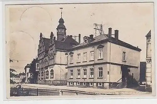 65991 Ak Oberlungwitz in Sachsen Rathaus und Postamt 1928