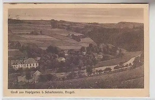 65791 Ak Gruß aus Hopfgarten bei Scharfenstein im Erzgebirge 1928