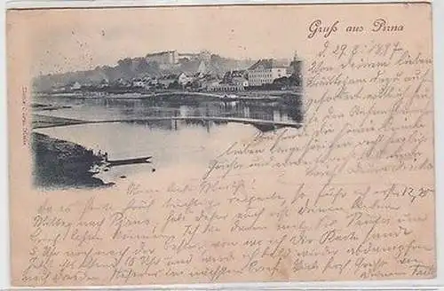 63347 Ak Gruss aus Pirna 1897