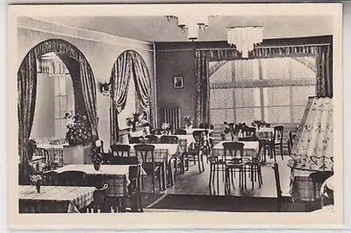 63738 Ak Augustusburg Erzgeb. Hotel Waldhaus Innenansicht Speisesaal um1930