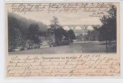 63338 Ak Elsterthalbrücke bei Plauen 1904