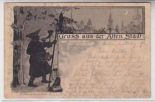 62675 Künstler Postkarte Dresden Gruss aus der Alten Stadt 1896