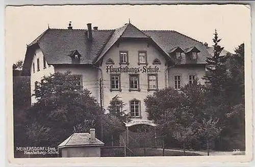 63062 Foto Ak Meinersdorf im Erzgebirge Haushaltungs-Schule um 1940