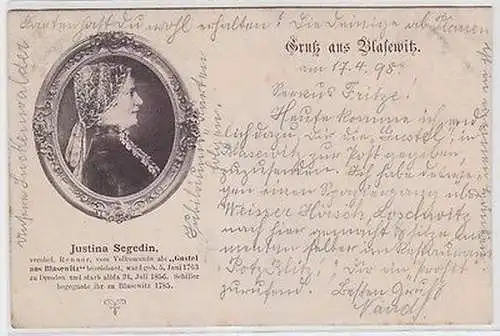 63349 Ak Gruß aus Blasewitz Justina Segedin "Gustel aus Blasewitz" 1898