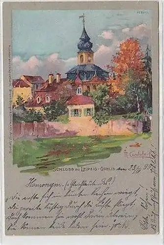 63181 Ak Schloss zu Leipzig-Gohlis Künstlerpostkarte Bruno Bürger & Ottilie 1899
