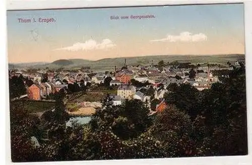 61477 Feldpost Ak Thum im Erzgebirge Blick vom Georgenstein 1916