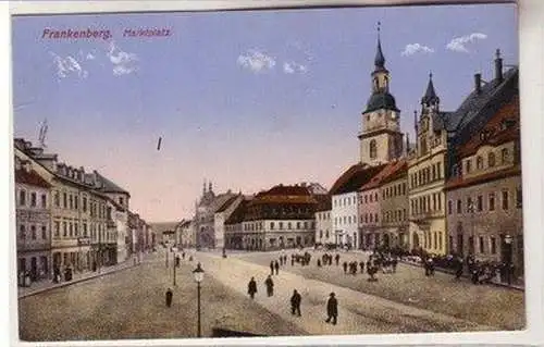 61482 Feldpost Ak Frankenberg Marktplatz 1916