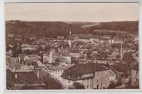 61741 Ak Blick auf Waldheim in Sachsen Totalansicht um 1920