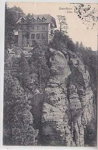 61815 Ak Brandhotel Polenztal sächsische Schweiz 1910