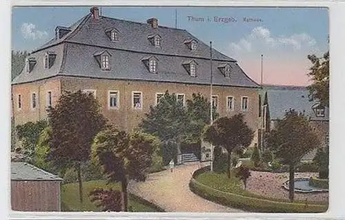 59983 Ak Thum im Erzgebirge Rathaus 1927