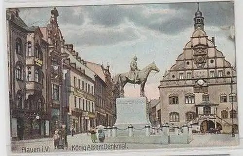 59772 Ak Plauen im Vogtland König Albert Denkmal 1907