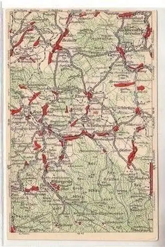 60275 WONA Landkarten Ak Zwönitz, Grünhain, Schwarzenberg usw. um 1930