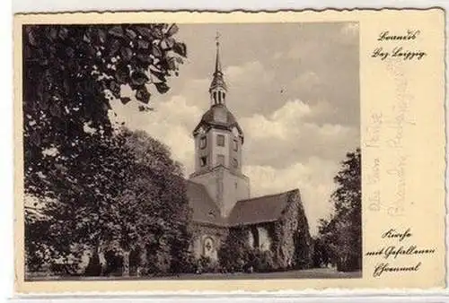 58856 Ak Brandis Bezirk Leipzig Kirche mit Gefallenem Ehrenmal 1941