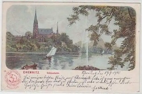 59090 Hoffmanns Stärkefabriken Reklame Ak Chemnitz Schlossteich 1900