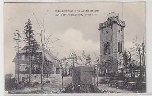 53028 Ak Auerbergshaus und Aussichtsturm auf dem Auersberge 1908