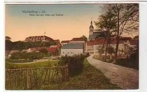 38801 Ak Wechselburg Blick auf das Schloss um 1910