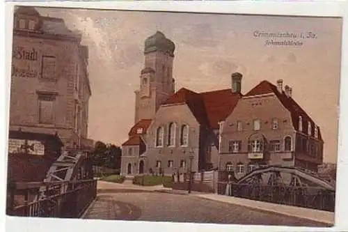 37661 Ak Crimmitschau in Sachsen Johanniskirche 1916