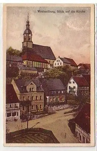 38222 Ak Wechselburg Blick auf die Kirche 1928