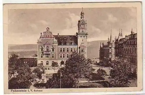 36096 Ak Falkenstein im Vogtland Rathaus 1918