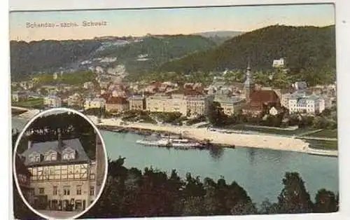 35467 Ak Schandau Hotel Stadt Teplitz 1931