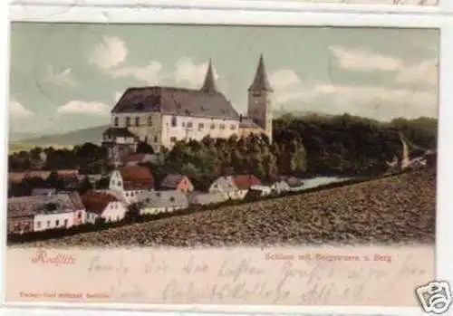 31222 Ak Rochlitz Schloss mit Bergstrasse u. Berg 1903