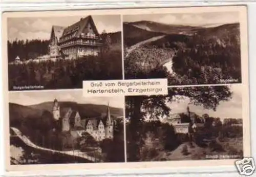 30430 Ak Gruß vom Bergarbeiterheim Hartenstein um 1940