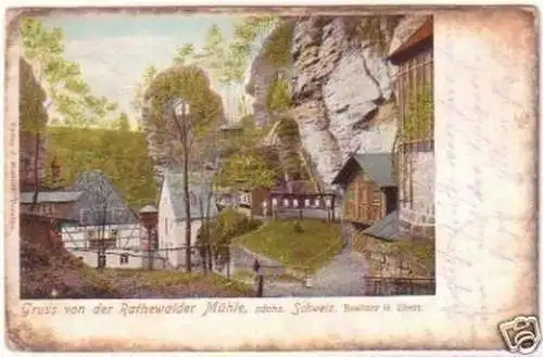 28826 Ak Gruss von der Rathewalder Mühle 1902