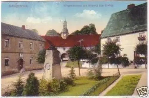 29179 Ak Königsbrück Kriegerdenkmal u. Schloß 1916