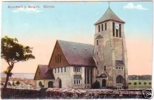 28036 Ak Zinnwald im Erzgebirge Kirche um 1910