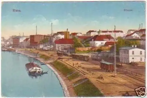 27093 Ak Riesa Elbquai 1916