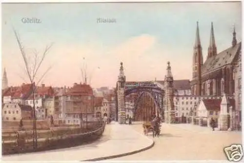 27187 Ak Görlitz Altstadt mit Brücke um 1920